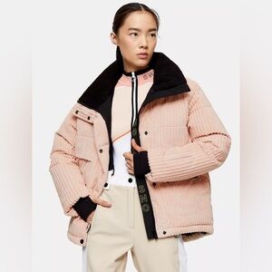 TopShop Sno Exclusive Blush corduroy ski jacket